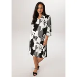 aniston plus Jerseykleid Midi Schwarz/Weiß 48
