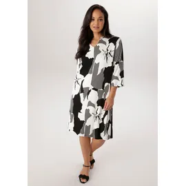 aniston plus Jerseykleid Midi Schwarz/Weiß 48