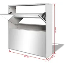 vidaXL Schuhschrank 63 x 67 x 17 cm weiß