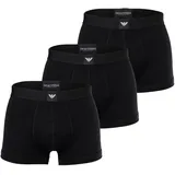 Emporio Armani ESSENTIAL LOGOLABEL Boxershorts Schwarz S 3er Pack