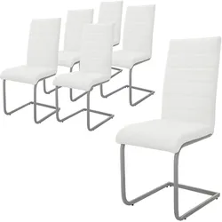ML-Design 6er Set Esszimmerstuhl Küchenstuhl Stuhl Freischwinger Polsterstuhl Schwingstuhl