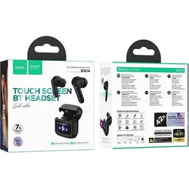 Wisam® HOCO kabellose Ohrhörer Bluetooth Kopfhörer Touchscreen Case Schwarz | Schwarz