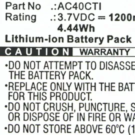 AccuCell Akku nur passend für Archos AC40CTI 55,64x47,85x4,62mm, Archos 40C Titanium 3,7 Volt, 1200mAh, 4,4Wh