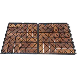 prestige home living outdoor Massivholz-Klickfliese Braun 30 x 30 cm 9 St.