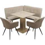 Hti-Living Sitzgruppe Taupe/Cord Joschka