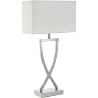 Tectake GmbH Tischleuchte Avina, modernes Design, 60W - nickelfarben