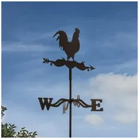 Antikas Wetterhahn, Wetterfahne mit Erdspieß und Wandbügel, Windspiel für