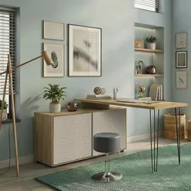 Vicco Notivo Büroschrank 135 x 55 x 77 cm Cashmere/Weiß
