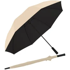 Doppler zero XXL Ultra Sun Golf Regenschirm mit UV-Schutz - macadamia beige-black