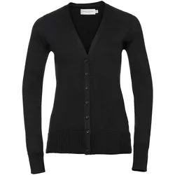 Russell Collection Ladies' V-Neck Knitted Cardigan, black, L