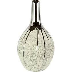 I.GE.A. Dekovase »Keramik Vase«, Keramik-Vase, Blumenvase gepunktet I.GE.A. weiß/silberfarben