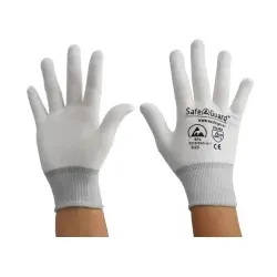 SafeGuard ESD Handschuh, ohne Beschichtung, silikonfrei DSWL36569 , 1 Paar, Größe L, weiß/hellgrau