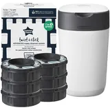 TOMMEE TIPPEE Twist & Click Advanced Windeleimer weiß inkl. Nachfüllkassette 6 Stück