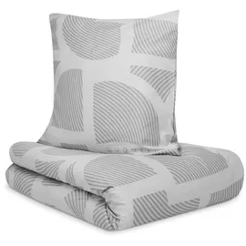 Bugatti Bettgarnitur Abstrakt Grau 135 x 200 cm + 80 x 80 cm