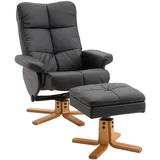 Homcom Relaxsessel mit Hocker Fernsehsessel 360° Drehbar TV-Sessel für Schlafzimmer, Wohnzimmer,