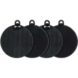 Maximex Silikon Schwamm, rund, Schwarz 4er Set
