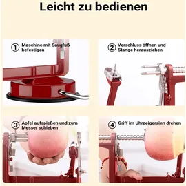 Wiltec Apfelschäler 3 in 1 mit Stahlklingen 30 x 10 x 13 cm