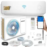 Klimanlage Split Klimagerät Set Air Conditioner mit Heizfunktion 12000 BTU A++ WiFi/App-Steuerung Desinfektion Auto Ionisator inkl. Montagematerial Vorgefüllt R32 (Split 12000 BTU/h / 3500 Watt)