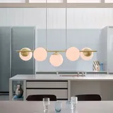 Nordlux Lilly 5-flg. E14 40 cm messing / Glas opalweiß