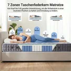 Bambi Boxspringbett 180x200 mit Bettkasten mit Matratzen Sleepure Set mit 2 Nachttischen Abnehmbar und Waschbar Top-Pad