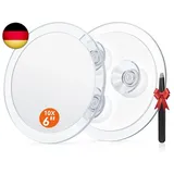 Auxmir 10X Vergrößerungsspiegel 15cm mit 3 Saugnäpfen, Kosmetikspiegel mit 10