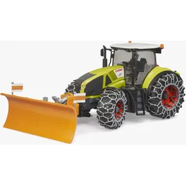 Bruder 03018 - Claas Axion 950 mit Schneeketten und Räumschild grün 1:16