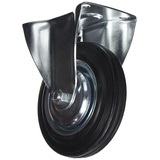 VOREL FIXED CASTER W. BLACK RUBBER 160MM