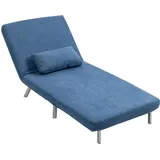 Polstersessel Mit Bettfunktion, 2-in-1 Design, Schlafsessel, Gästebett, Stoffbezug, Mit Kissen, Blau