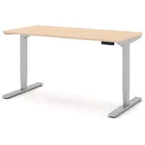 Assmann Electronic ASSMANN Schreibtisch Sand Silber, Metall, 140x127x70 cm, Arbeitszimmer, Schreibtische, Bürotische
