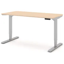 Assmann Electronic ASSMANN Schreibtisch Sand Silber, Metall, 140x127x70 cm, Arbeitszimmer, Schreibtische, Bürotische
