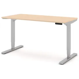 Assmann Electronic ASSMANN Schreibtisch Sand Silber, Metall, 140x127x70 cm, Arbeitszimmer, Schreibtische, Bürotische
