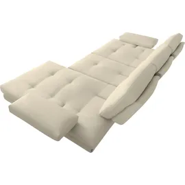 Calia Italia »Toby Wing, Komfortsofa der Extraklasse, bequem, L-Form« inklusive Sitztiefenverstellung, Füße in chrom glänzend, weiß