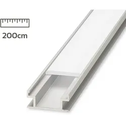 Alu Aufbau U-Profil eloxiert 20x8mm opal 200cm (trittfest)