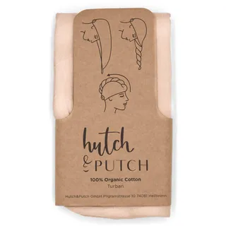hutch&putch Premium Musselin-Turban Erwachsene Unisex - Turban für gesunde Haare - saugfähiger Turban schnelltrocknend - Turban mit Frottee Struktur - Bio-Baumwolle Turban (Nature)
