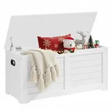 VASAGLE Sitztruhe 100 x 46 x 40 cm wolkenweiß / weiß