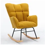 HAUSS SPOLE Schaukelstuhl Stillsessel Relaxsessel Wohnzimmersessel Schwingsessel Akzentstuhl (weicher Teddyplüsch-Schaukelstuhl), Bequemer Schaukelstuhl