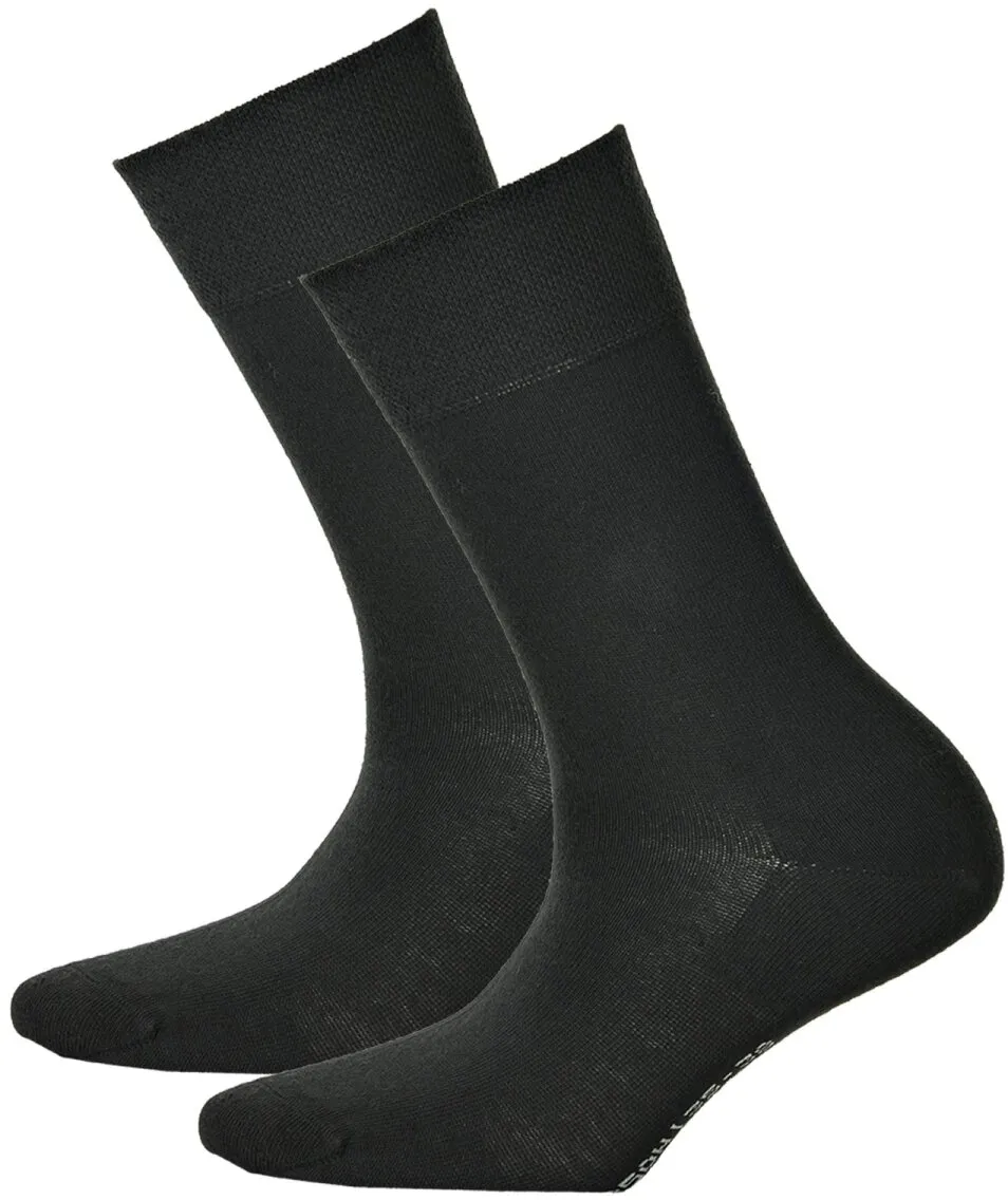 Hudson 2 Paar Damen Socken, Relax Cotton Strumpf, Komfortbund Schwarz 39-42