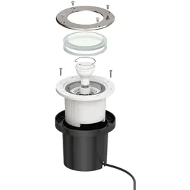 ledscom.de Boden-Einbauleuchte BOFU Edelstahl 150mm Ø 12,2 cm inkl. 5,473W LED Lampe weiß