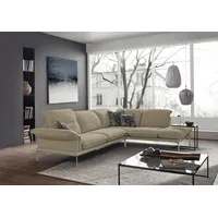 W.Schillig Ecksofa »sherry«, Kopfstützenverstellung, Winkelfüße in Chrom glänzend, Breite 302 cm beige