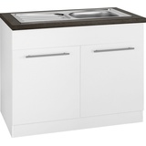 wiho Küchen Spülenschrank Unna 100 cm breit schwarz|weiß