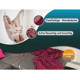 ZOLLNER Kuscheldecke 150 x 200 cm Rot