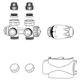 HEIMEIER Multilux 4 Set Heizkörperthermostat weiß RAL 9016