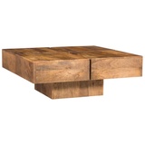 Woodkings Couchtisch Amberley Holz, Echtholz modern, Design, Massivholz exklusiv, Lounge Coffee Table günstig (Mango, 80x80)