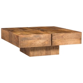 Woodkings Couchtisch Amberley Holz, Echtholz modern, Design, Massivholz exklusiv, Lounge Coffee Table günstig (Mango, 80x80)