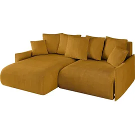 altdecor Ecksofa Cord 2-Sitzer Senfgelb