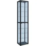 VCM Standvitrine Kavisa 50 x 38 x 227 cm Schwarz