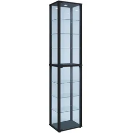 VCM Standvitrine Kavisa 50 x 38 x 227 cm Schwarz