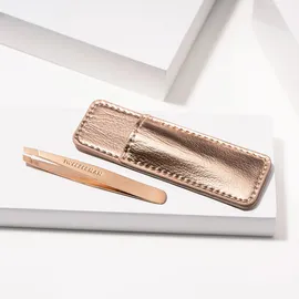 Tweezerman Mini Schräge Pinzette mit Etui Rose Gold