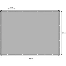 ECD Germany Abdeckplane Gewebeplane mit Ösen 3x4m 12m2 260g/m2 aus Polyethylen Schimmelresistent Wasserdicht - Grau