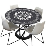 Morbuy Tischdecke Outdoor Rund 150 cm, Elastisch Rund Abwaschbar Tischdecken Wasserabweisend Lotuseffekt Garten Tischdecke Mandala Table Cloth, Ideal für 130cm-140cm